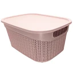 Корзина Ucsan Plastik KNIT прямокутна з кришкою пурпурно-рожевий 9 л (189008.1)