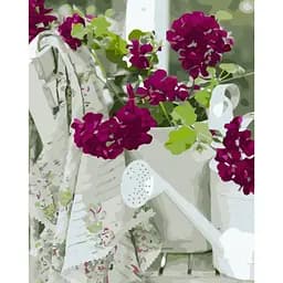 Набір для розпису по номерах Квітковий настрій, 40x50 см, з лаком і рівнем, TM Strateg, VA-3434