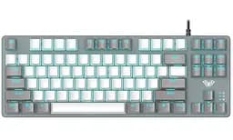 Клавиатура Aula F3287 KRGD синий EN/UA Grey/белый, USB, кабель 1,6 м, 359 х 128,6 х 37,1 мм, RGB подсветка, количество клавиш