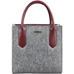 Фетрова жіноча сумка-кроссбоді Blackwood з шкіряними бордовими вставками