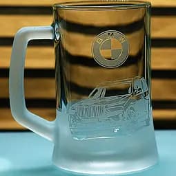 Пивний келих 660 мл з гравіюванням БМВ BMW Х7  подарунок для автолюбителя  кухоль для пива з логотипом авто