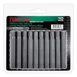 Комплект насадок отверточных 10мм L75мм 6мм 10 шт. Toptul hoz0007988