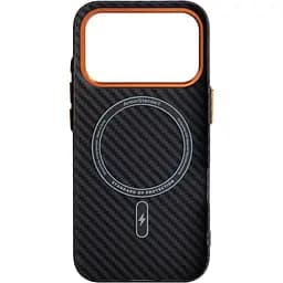 Чохол ArmorStandart LikeCarbon2 SE MagCase для Apple iPhone 17 Pro Black Orange (ARM89161) [156300] - мініатюра 2