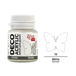 Акрил для декора Белый перламутр (72) 20 мл Rosa Talent