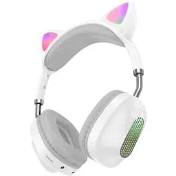 Навушники Hoco Skill cat ear BT headphones ESD13 з вушками кота білі