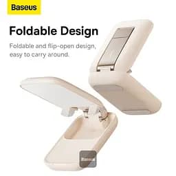 Подставка для гаджетов Baseus Seashell Series Folding Phone Stand (with Xiaomirror) B10551501411-00 Pink - мініатюра 3