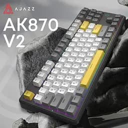 Клавіатура Ajazz AK870 V2 Flying Fish switches Black Gray Yellow (AK870-V2-FF-BGY) - мініатюра 6