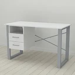 Письмовий стіл із ящиками Ferrum-decor Оскар 750x1200x700 метал Сірий ДСП Біле 16 мм (FRD-103268)