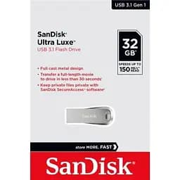 USB флеш накопичувач SanDisk 32GB Ultra Luxe USB 3.1 (SDCZ74-032G-G46) - мініатюра 5