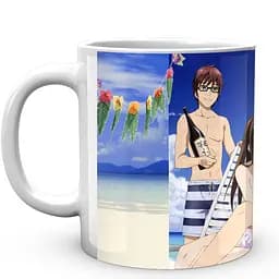 Кухоль GeekLand Noragami Бездомний Бог на пляжі Казума та Юкіне, Хійорі та Ято в шезлонгах NRG 02.008 330 мл білий