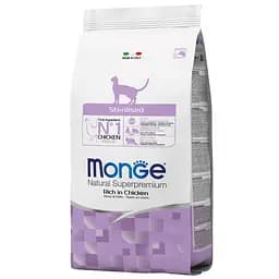 Сухой корм для взрослых стерилизованных кошек Monge Cat Sterilised с курицей 1.5 кг