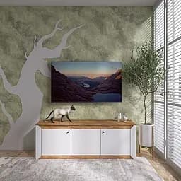 Тумба під телевізор Еверест Нордік ТВ-1500 Білий/Дуб крафт золотий (EVR-5541)