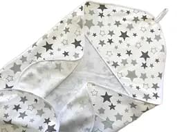 Байковое полотенце Moontime "Звездопад серый на белом"