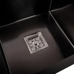 Кухонна мийка Platinum Handmade PVD HDB з нержавіючої сталі 3.0 мм квадратний сифон 78x43x23 см чорна - мініатюра 5