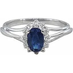 Золотое кольцо с бриллиантами и сапфиром. 11472/1 17