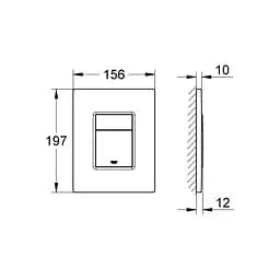 Панель змиву для унітазу Grohe QuickFix Even Black 38966KF0, Чорний матовий - мініатюра 2