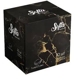 Серветки косметичні Chisto Softa Black, сухі тришарові, 70 шт.