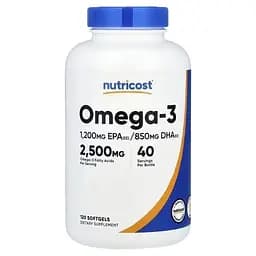 Омега-3 Nutricost 120 гелевих капсул