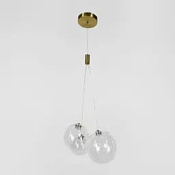 Світильник із 3-ма плафонами різних розмірів у латунному корпусі | Line F | Арт. AA222/3 AB