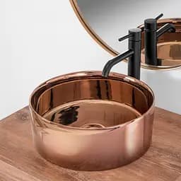 Умивальник Rea Ida rose gold накладний рожеве золото REA-U7401, Золотий - мініатюра 2