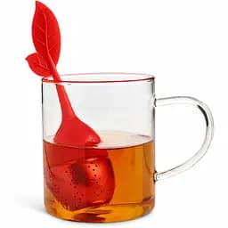 Заварник ситечко для заваривания для чая силиконовый в форме листочка Красный 88271