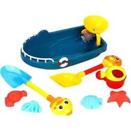 Дитячий пісочний набір YF 3691 човник, млинок, лопатки, лійка та формочки для ігор у піску та на пляжі