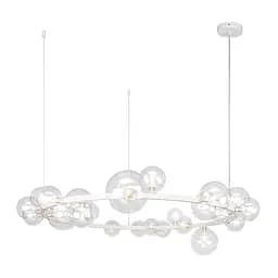 Люстра стельова G9 Levistella 918LP267-24 WH+CL, 24 плафона, білий і прозорий, сучасний стиль для дому - мініатюра 2
