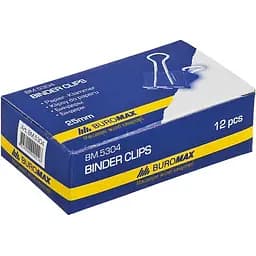 Біндер Buromax 25 мм 12 шт. чорний (BM.5304) 