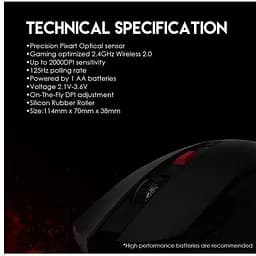 Ігрова бездротова миша Fantech WG-10 RAIGORII PixArt 10G Black - мініатюра 6