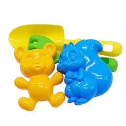 Набор для песочницы "Ромашка №4" Colorplast 1128 лопатка, грабли, пасочки