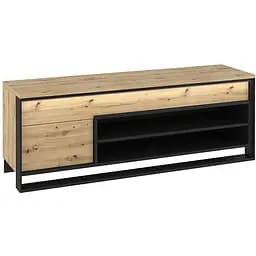 Тумба під телевізор Lenart Квант з підсвічуванням артизан/чорний