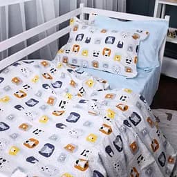 Комплект постільної білизни MisSon Poplin Line Kids 09 Sleeping Animals 160 x 220 см блакитний (2200009720499) - мініатюра 4