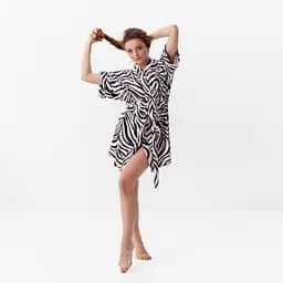 Халат жіночий з плюшевого велюру Зебра 3409_XL 15922 XL
