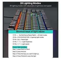 Клавиатура механическая игровая с подсветкой iMICE Model GK-600 USB Wired Type-C, Eng/Укр/Рус, Black - мініатюра 6
