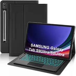 Чохол-клавіатура JADEMALL для Samsung Galaxy Tab S10 Ultra 14,6" 2024, бездротова Bluetooth-клавіатура з підсвічуванням та трекпад