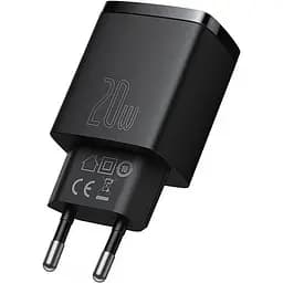 Зарядний пристрій Baseus Compact Quick Charger U+C 20W EU black (CCXJ-B01)