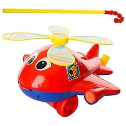 Детская каталка Bambi Вертолет 0368 на палке Красная