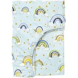 Простирадло Cosas на резинці 90х200 rainbow star blue, блакитний (RainbowStarBlue_90x200x20)