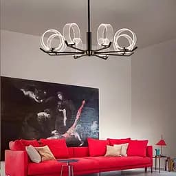 Люстра дизайнерская с акриловыми кругами на 3 режима освещения Line.F J 1828/8