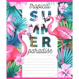 Зошит учнівський "Рожевий фламінго" Leader 012-500059K-3 в клітинку, 12 аркушів (959050)