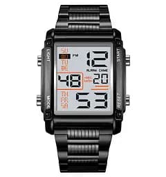 Чоловічий наручний годинник Skmei 2206 (Чорний з білим циферблатом)