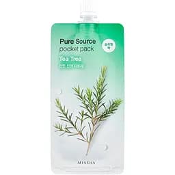 Нічна маска для обличчя з екстрактом чайного дерева Missha Pure Source Pocket Pack Tea Tree, 10 мл