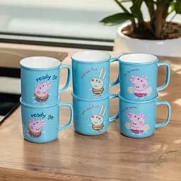 Набір чашок дитячих порцелянових Summer Time 6 штук по 150 мл, блакитний Yiwu HP-15-17-1 - мініатюра 18
