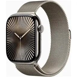 Смарт-годинник Apple Watch Series 10 GPS + Cellular 46mm Natural Titanium Case w. Natural Milanese Loop - M/L (MWYC3)