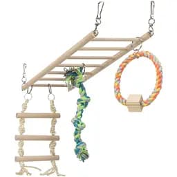 Міст для гризунів Trixie, дерев`яний, підвісний, з канатами, 29х25х9 см