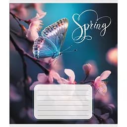 Зошит учнівський "Метелик весною" Leader 018-530216K-2 в клітинку, 18 аркушів
