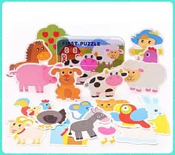 Пазлы детские в металлическом пенале, MD1885 (в ассортименте)