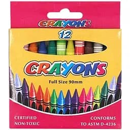 Набір дитячих воскових олівців "Crayons" 8496-12E 90 мм, 12 кольорів