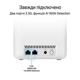 Бездротовий роутер Wi-Fi Mesh система Asus ZenWiFi BD4 BE3600 1pk (90IG0960-MO3C00) (Wi-Fi 7) - мініатюра 5