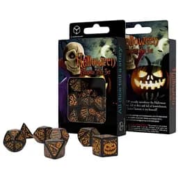 Набор кубиков Halloween Pumpkin Black & orange Dice Set , 7 шт. (SHAP01)
